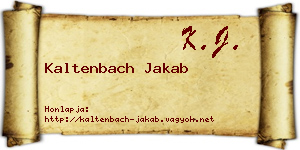 Kaltenbach Jakab névjegykártya